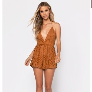 Tobi Promise Copper Lace Romper